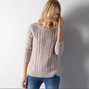 American Eagle Fishermen Cable Knit Sweater Metallic Pink size Small